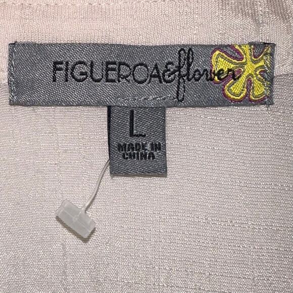 Figueroa & Flower Boho Cream Embroidered Floral Tiered Midi Dress Size Large - Picture 3 of 14